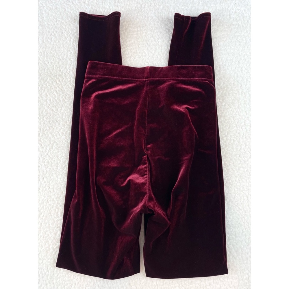 BLACKMILK • Burgundy/Maroon/Mulled Wine High-Waisted Velvet Leggings, XS - Picture 6 of 16